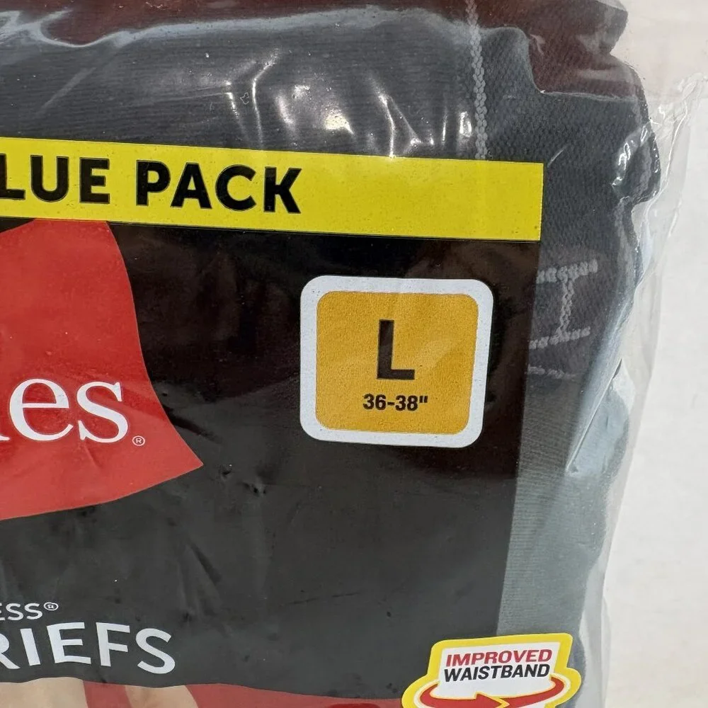 Hanes Comfort Flex Briefs Underwear Mid-Rise 6-Pack Multi-color Men's Size Large